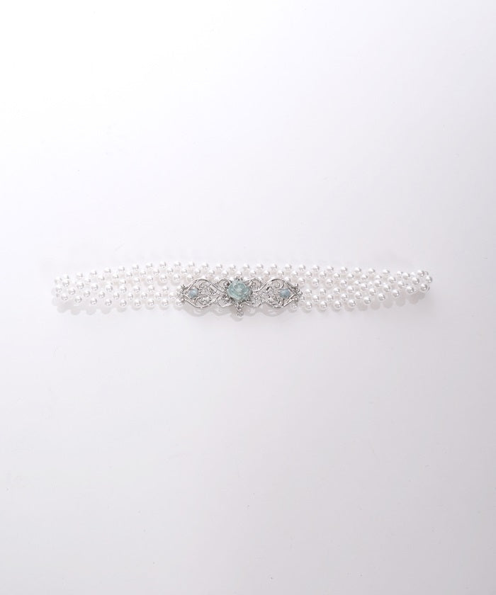 Rose Ornament Pearl Belt