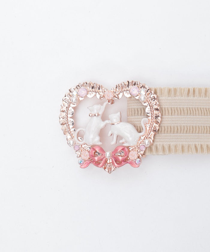 Cat & Heart Motif Belt