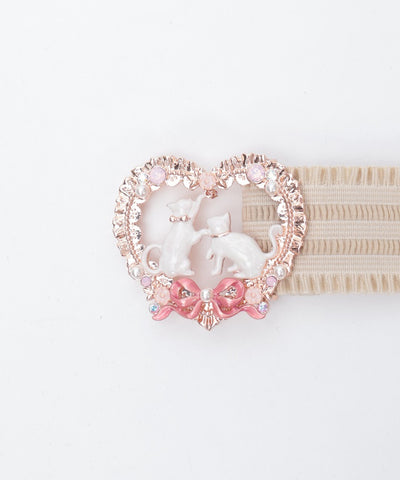 Cat & Heart Motif Belt