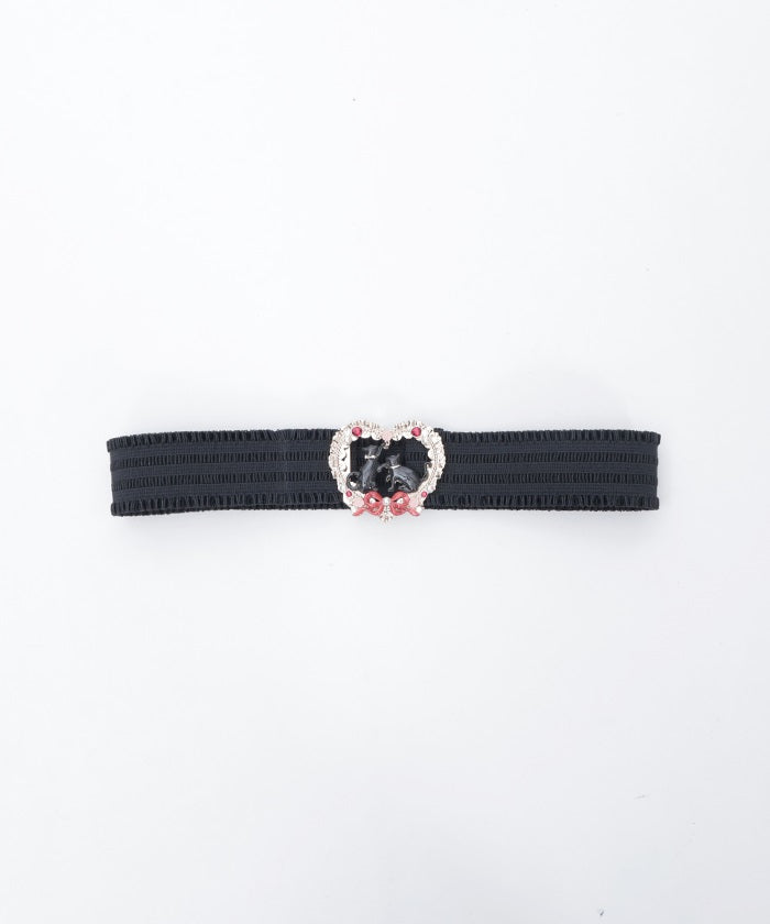 Cat & Heart Motif Belt
