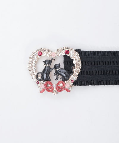 Cat & Heart Motif Belt