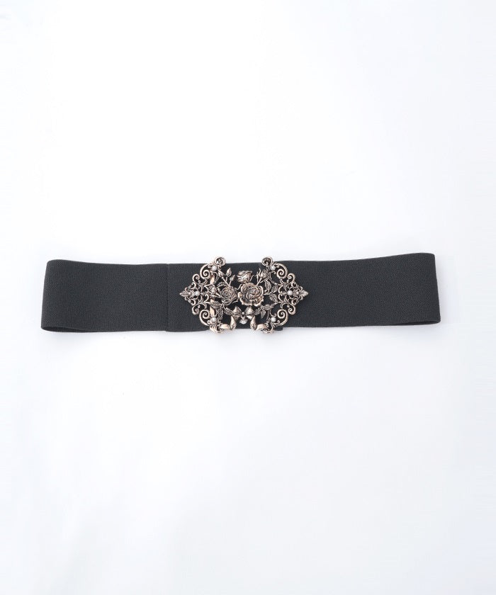 Rose Bouquet Buckle Thick Belt