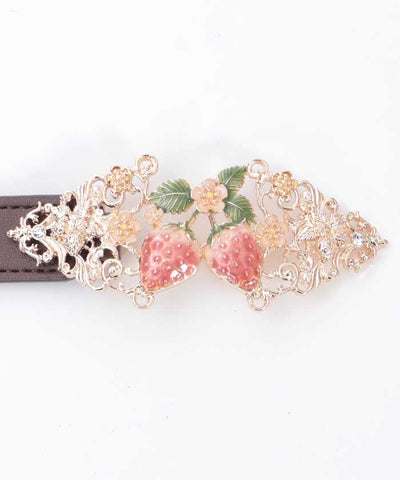 Strawberry Motif Thin Elastic Belt