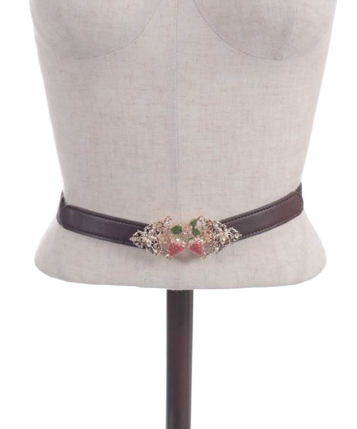 Strawberry Motif Thin Elastic Belt