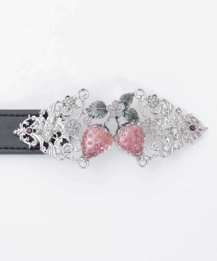 Strawberry Motif Thin Elastic Belt