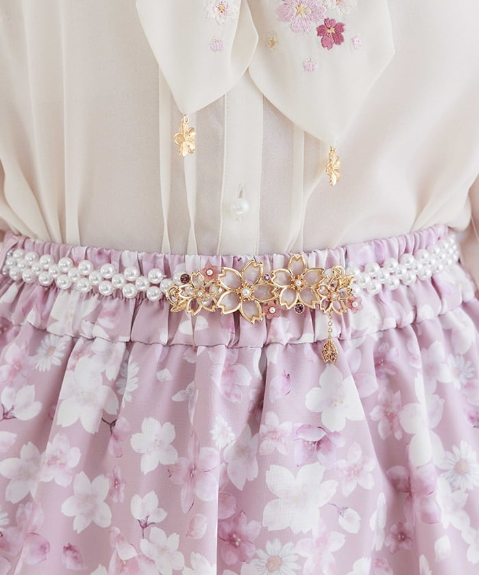 Sakura Decoration Pearl Elastic Belt