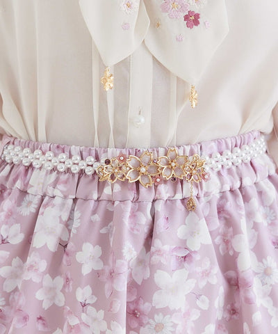 Sakura Decoration Pearl Elastic Belt