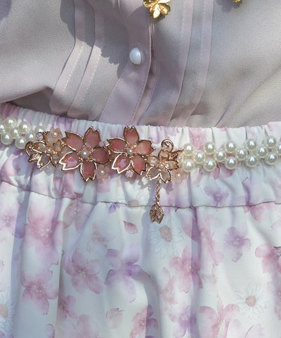 Sakura Decoration Pearl Elastic Belt