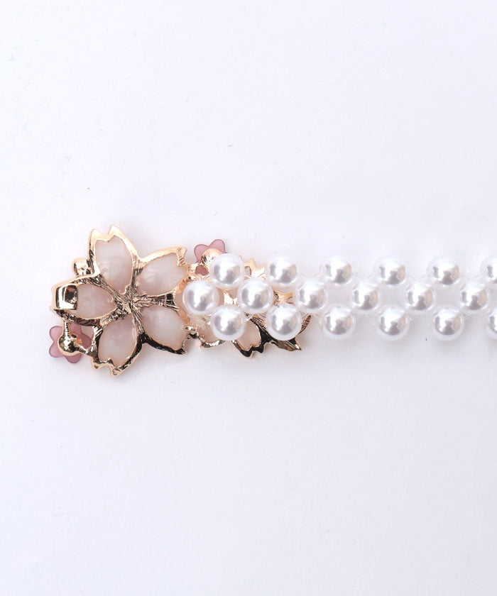 Sakura Decoration Pearl Elastic Belt