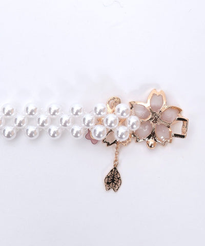 Sakura Decoration Pearl Elastic Belt