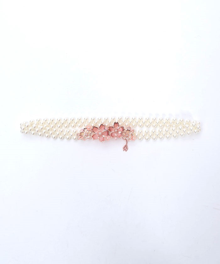 Sakura Decoration Pearl Elastic Belt