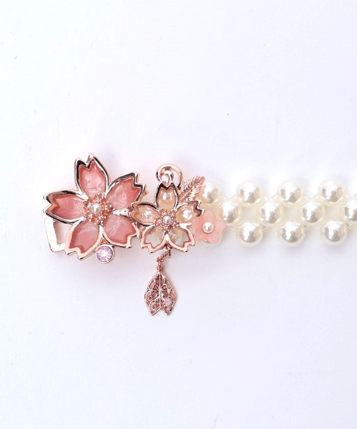 Sakura Decoration Pearl Elastic Belt