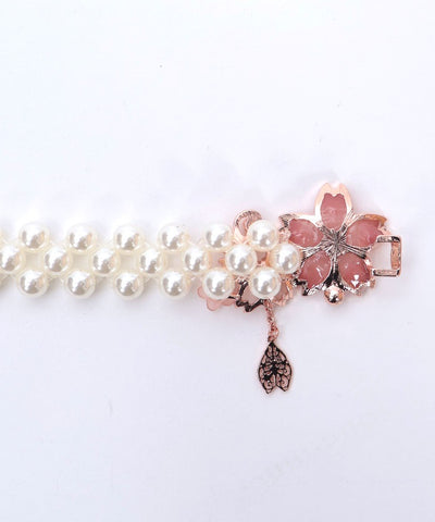 Sakura Decoration Pearl Elastic Belt