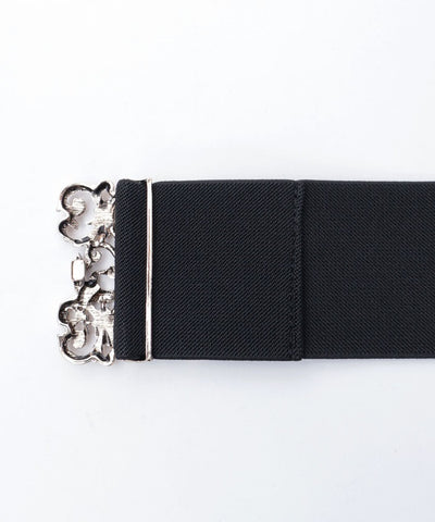 Rose Motif Wide Elastic Belt