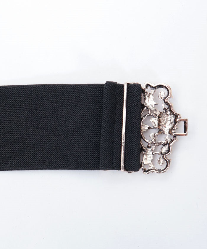Rose Motif Wide Elastic Belt