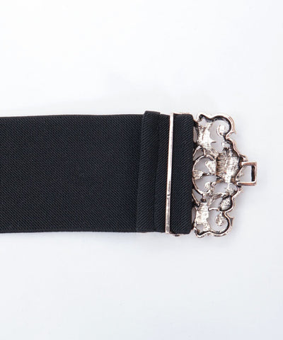 Rose Motif Wide Elastic Belt