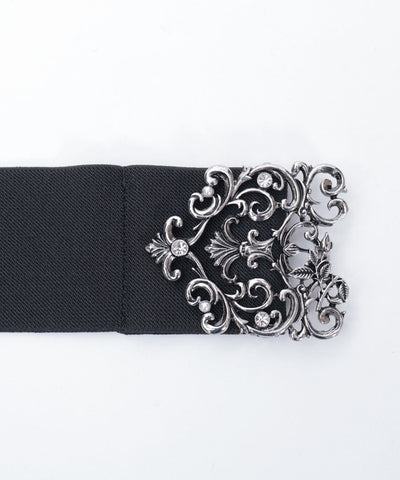 Rose Motif Wide Elastic Belt