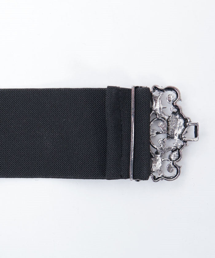 Rose Motif Wide Elastic Belt