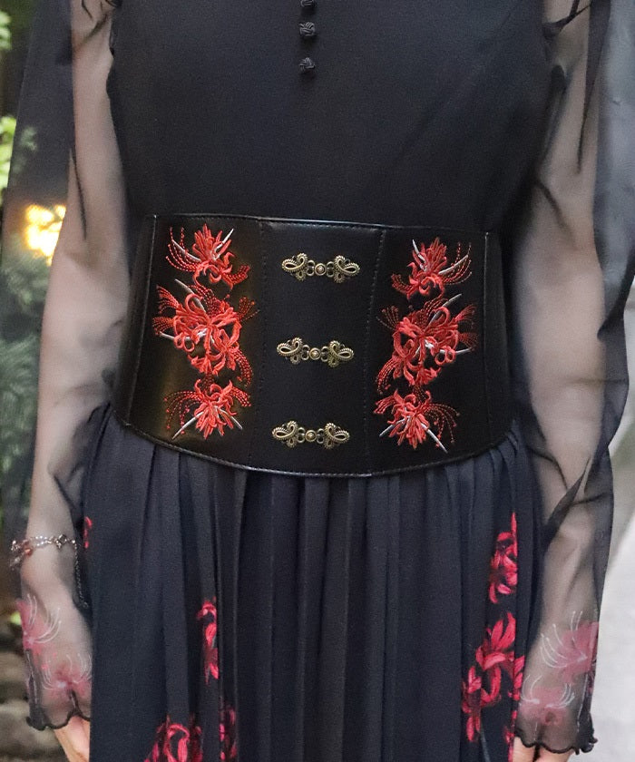 Higanbana Embroidery Corset Belt