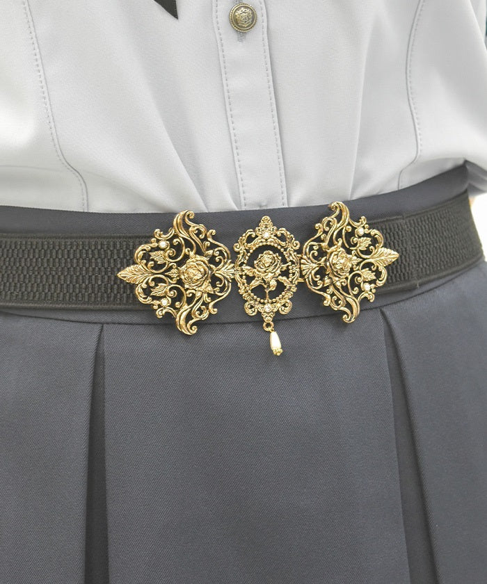 Rose Cameo Thin Elastic Belt