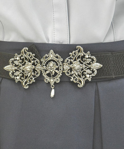 Rose Cameo Thin Elastic Belt