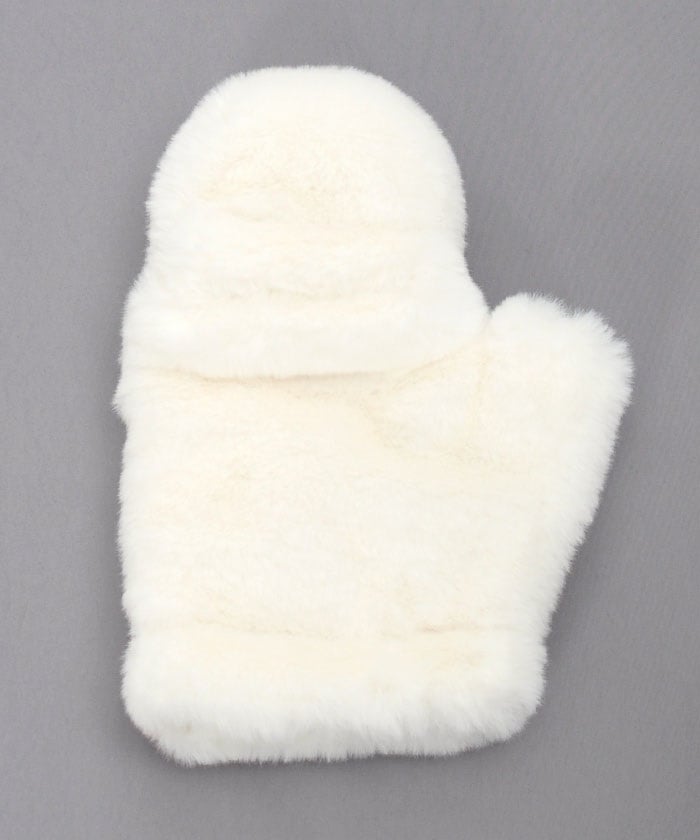 Velour Ribbon Fur Mittens