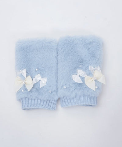 Assorted Ribbon Fur Gloves