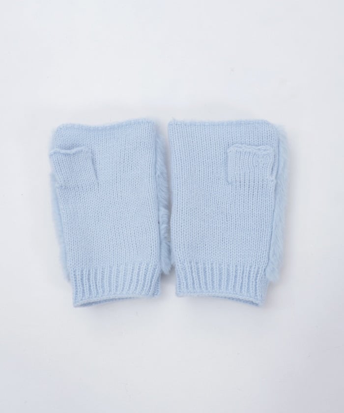 Assorted Ribbon Fur Gloves