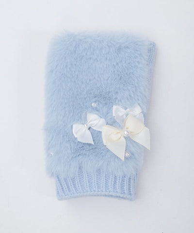 Assorted Ribbon Fur Gloves
