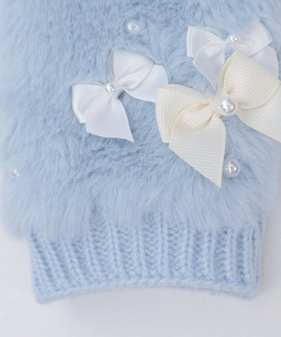 Assorted Ribbon Fur Gloves