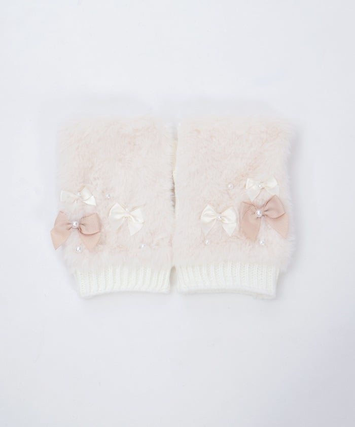 Assorted Ribbon Fur Gloves
