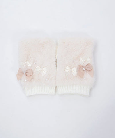 Assorted Ribbon Fur Gloves