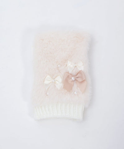 Assorted Ribbon Fur Gloves