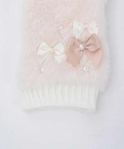 Assorted Ribbon Fur Gloves