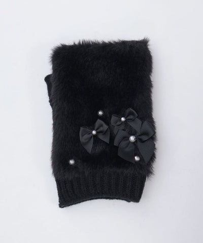 Assorted Ribbon Fur Gloves