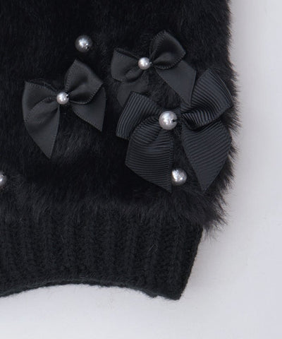 Assorted Ribbon Fur Gloves