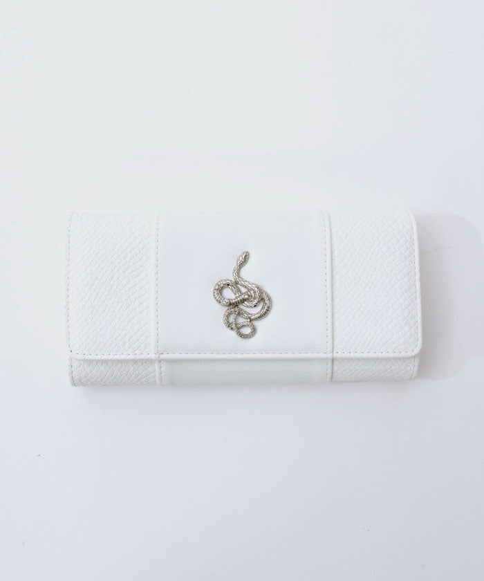 Snake Motif Metal Parts Long Wallet