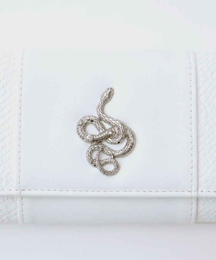 Snake Motif Metal Parts Long Wallet