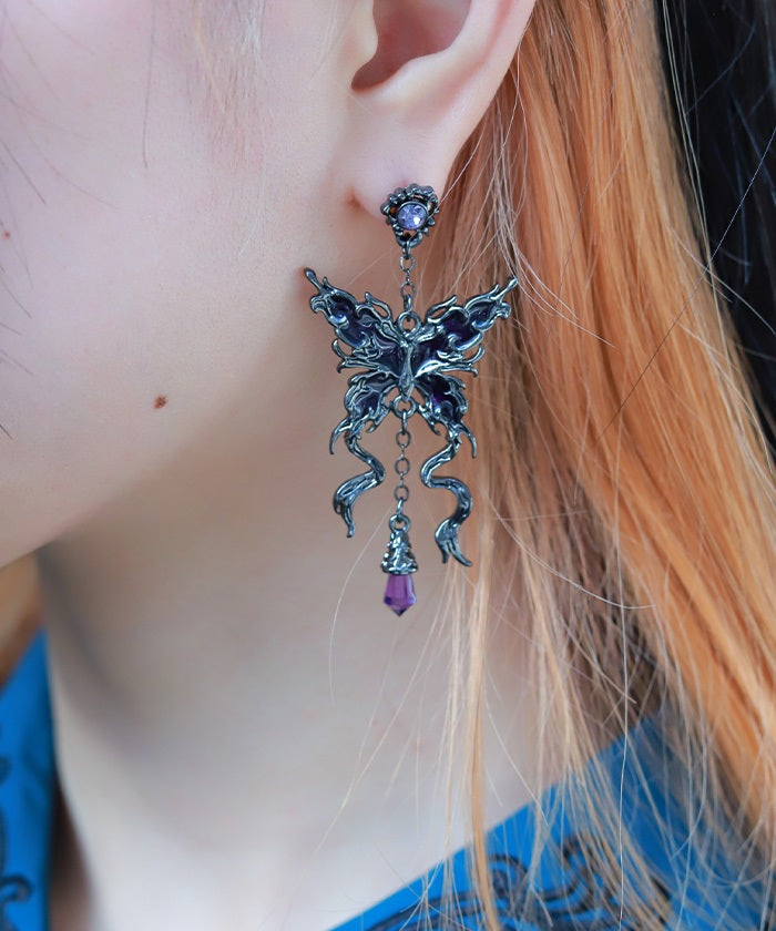 Nightmare Ribbon Pierce Earrings