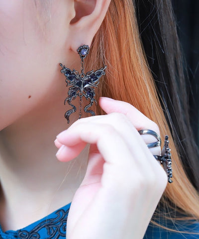 Nightmare Ribbon Pierce Earrings