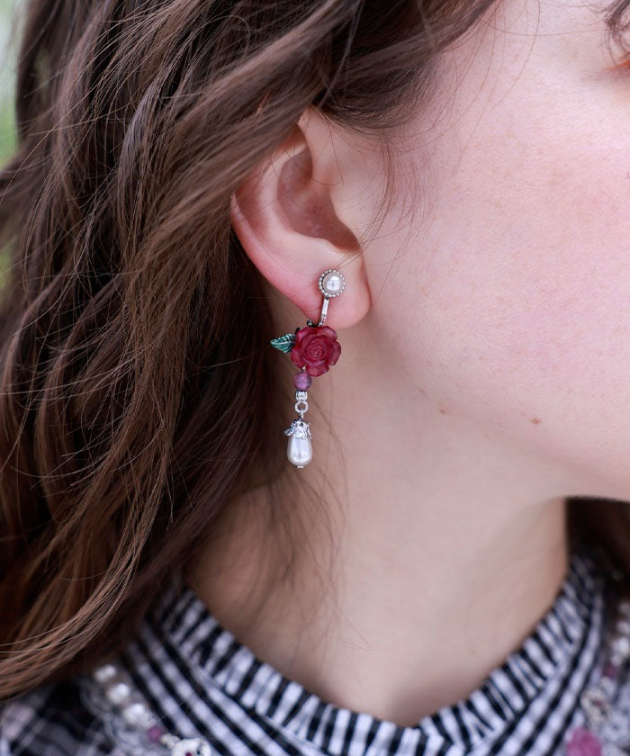 Grace Rose Pearl Earrings