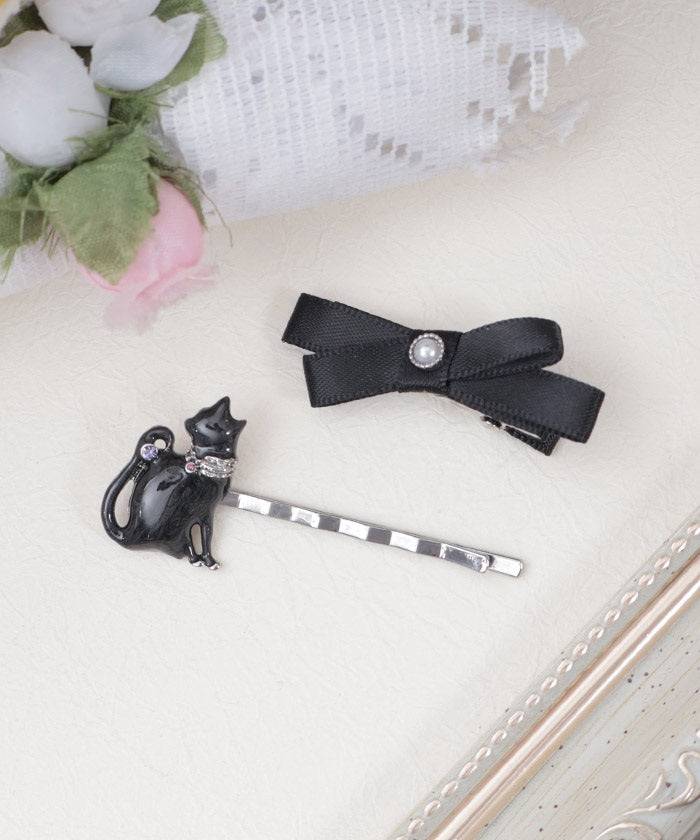 Ribbon Cat Hairpin Set – axes femme from JAPAN