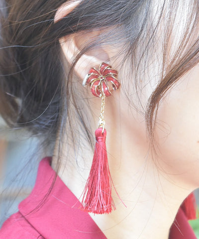 Higanbana Earrings & Collar Clip
