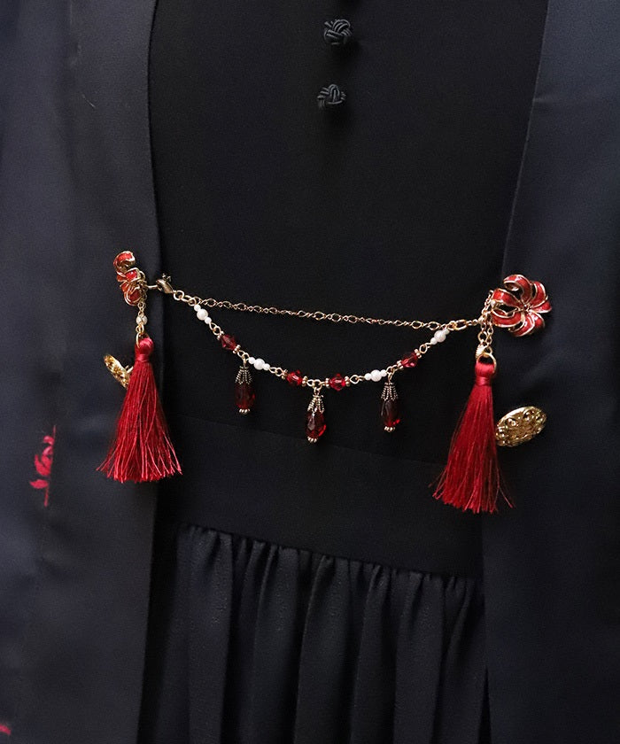 Higanbana Earrings & Collar Clip