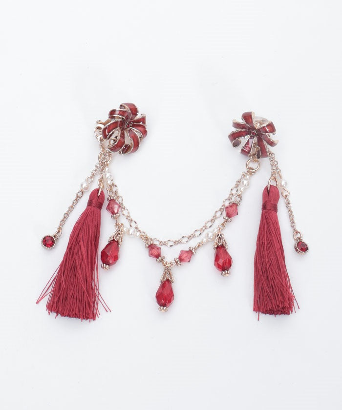 Higanbana Earrings & Collar Clip