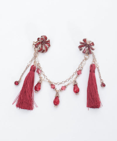 Higanbana Earrings & Collar Clip