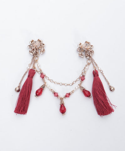 Higanbana Earrings & Collar Clip