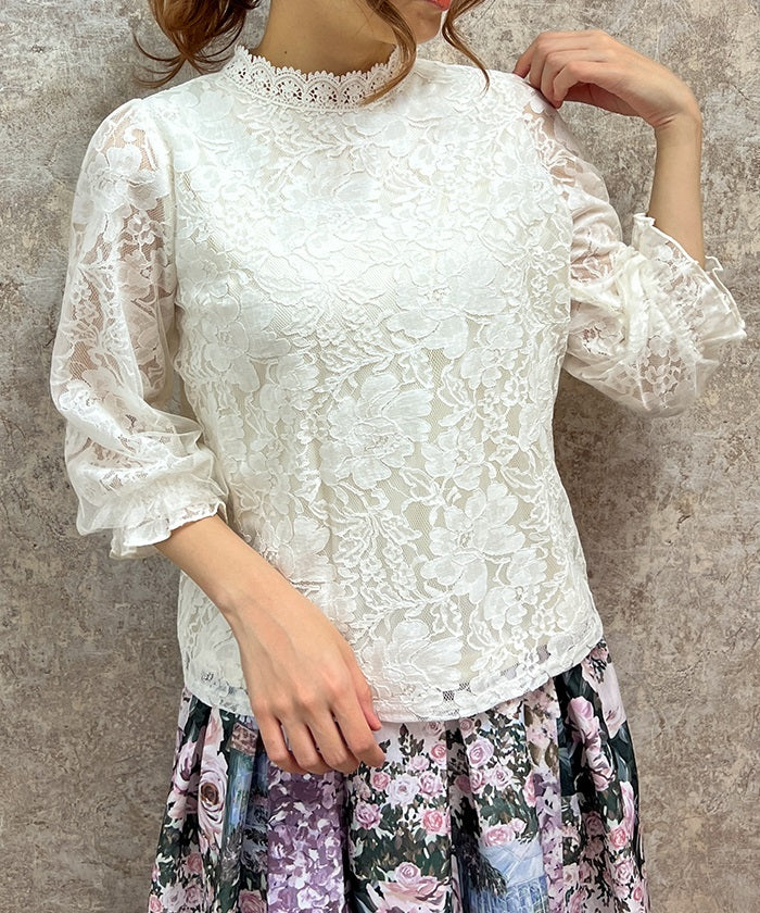 Tulle Sleeve Lace Tops