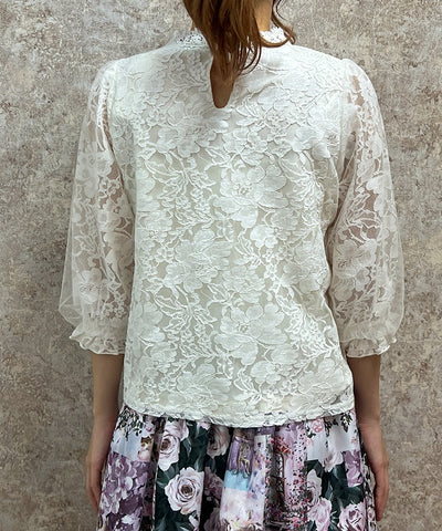 Tulle Sleeve Lace Tops