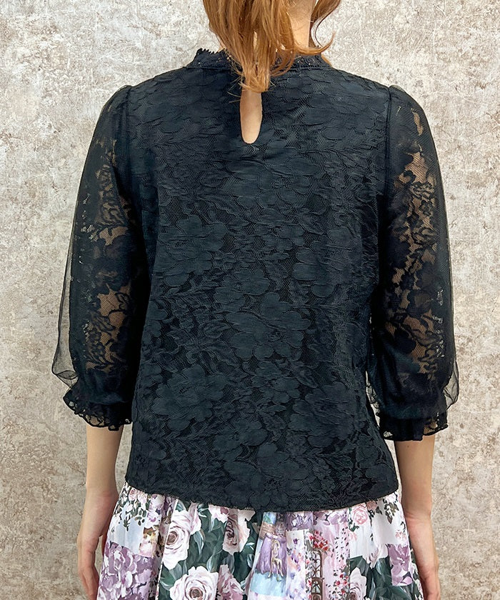 Tulle Sleeve Lace Tops